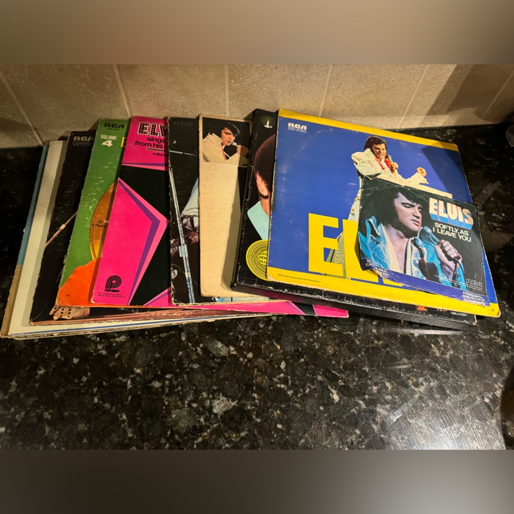 Lot of 17 Vintage Elvis Presley Vinyl Records (Good Condition)